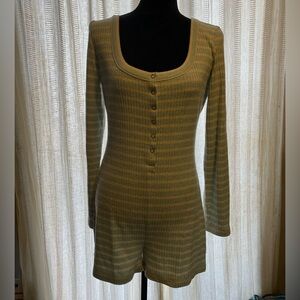 American Eagle Aerie Striped Long Sleeve Pajama Romper